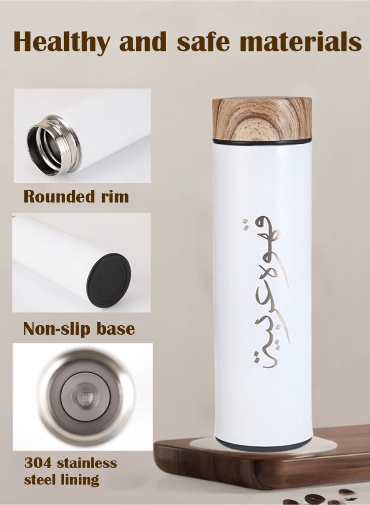 PHISMA 3pcs/set Coffee Insulated Cup Set With 2 Cups, Arabic Coffee Thermos, Insulated Cup Gift Box Set Includes 500ml Stainless Steel Thermos And 2 80ml Double-Layer Coffee Cups, Suitable For Gifts, Saudi National Day Gift. - Image 5