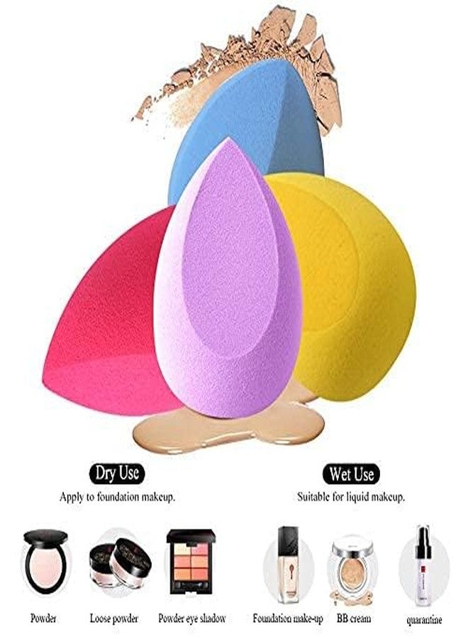 BANIRA Makeup Sponge Beauty Blender Sponges with Powder Brush,5 pcs set Face makeup Foundation Blending Sponge for Liquid Cream and Powder, Professional Beauty Sponge Blender & Kabuki Brush - Image 5