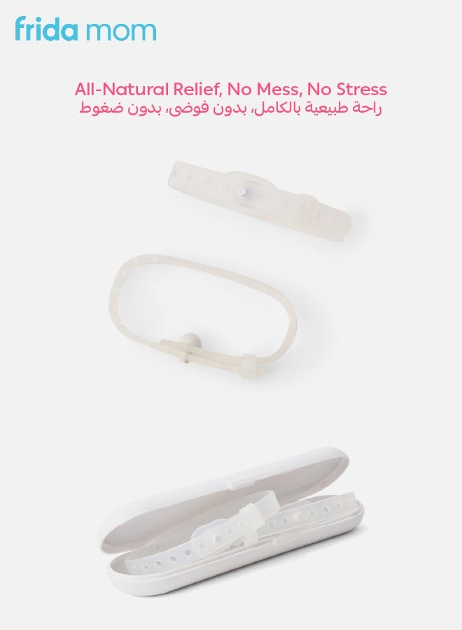 frida mom Anti-Nausea Bands | 2 Pack | Morning Sickness Relief | Acupressure Therapy for Nausea & Vomiting | Adjustable, Discreet & Comfortable | With Storage Case  - Image 2