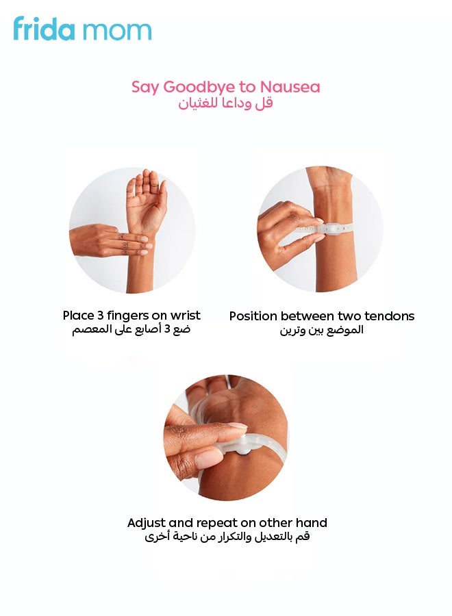 frida mom Anti-Nausea Bands | 2 Pack | Morning Sickness Relief | Acupressure Therapy for Nausea & Vomiting | Adjustable, Discreet & Comfortable | With Storage Case  - Image 5