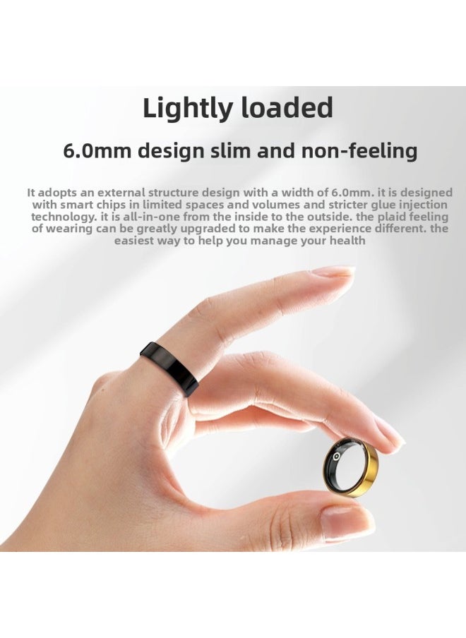 Generic Luckring Stainless Steel Bluetooth Sports Ring Healthy Sleep Ultra-Thin Smart Ring Fashion Wholesale-Color:Gold # 12  - Image 4