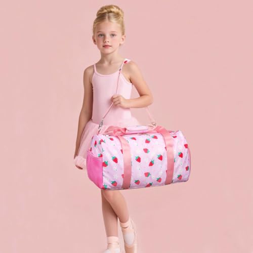 RHCPFOVR Gym Travel Duffle Bag for Girls - Gymnastics Sports Dance Bag with Shoe Compartment & Wet Pocket Panda Kids Travel Bag Teens Weekender Sleepover Carry On Bag - Image 2