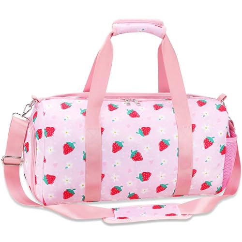 RHCPFOVR Gym Travel Duffle Bag for Girls - Gymnastics Sports Dance Bag with Shoe Compartment & Wet Pocket Panda Kids Travel Bag Teens Weekender Sleepover Carry On Bag - Image 1