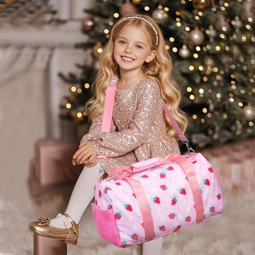 RHCPFOVR Gym Travel Duffle Bag for Girls - Gymnastics Sports Dance Bag with Shoe Compartment & Wet Pocket Panda Kids Travel Bag Teens Weekender Sleepover Carry On Bag - Image 3