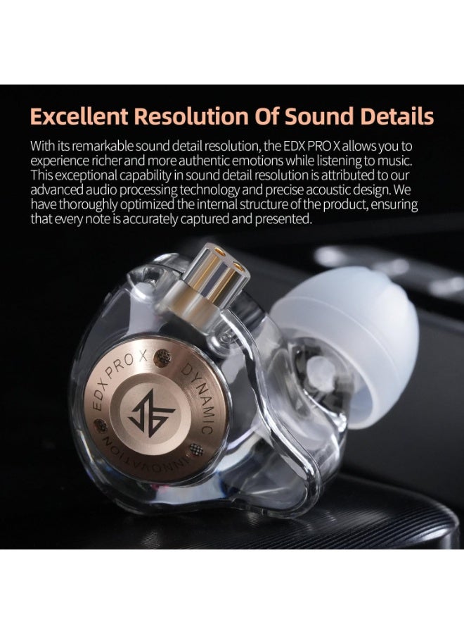 KZ EDX Pro X iem in Ear Earphone, Single Dynamic Driver HiFi in-Ear Monitor with Ergonomic Shape, Wired Gaming Earbud, Detachable Cable for Audiophile (With Mic) - Image 2