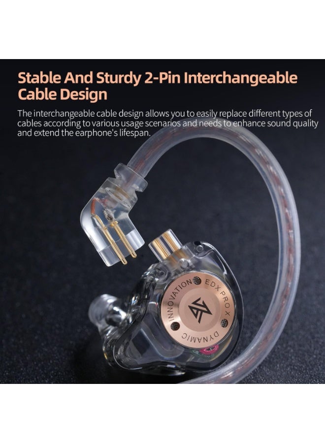 KZ EDX Pro X iem in Ear Earphone, Single Dynamic Driver HiFi in-Ear Monitor with Ergonomic Shape, Wired Gaming Earbud, Detachable Cable for Audiophile (With Mic) - Image 5