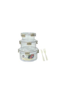 Spaceshoop 3pcs Household Kitchen PP Plastic Preservation Box, Refrigerator Food Storage Bowl, Microwave Heated Lunch Box, Moisture-proof Grain Storage Box  - Image 1