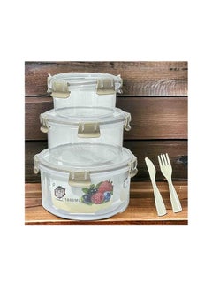 Spaceshoop 3pcs Household Kitchen PP Plastic Preservation Box, Refrigerator Food Storage Bowl, Microwave Heated Lunch Box, Moisture-proof Grain Storage Box  - Image 2