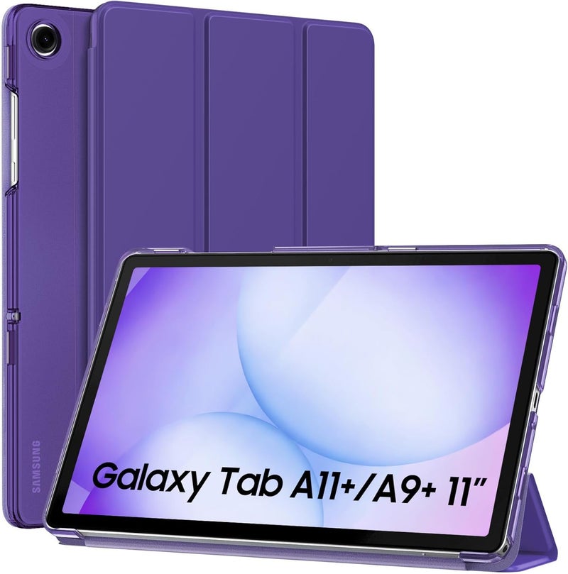 MoKo Case for Galaxy Tab A11+ Plus/A9+ 11-Inch 2025/2023, Slim Stand Protective Smart Cover with Hard PC Translucent Back Shell for Galaxy Tab A11+/A9 Plus Tablet, Deep Purple - Image 1
