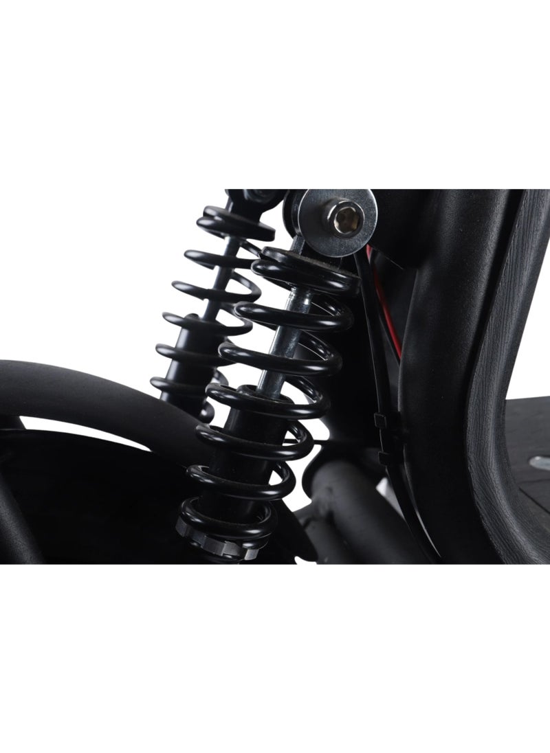 ESCOT Electric Scooter | Electric Scooter with Extra Seat and Storage Basket | Electric Scooter for Adults | Electric Scooter with Two Seats | Foldable Electric Scooter | 48V Voltage | 500W Motor | Front and Rear Lights | Shock Absorption Suspension | Storage Bask | Extra Seat for Passenger | 10-Inch Tires  - Image 4