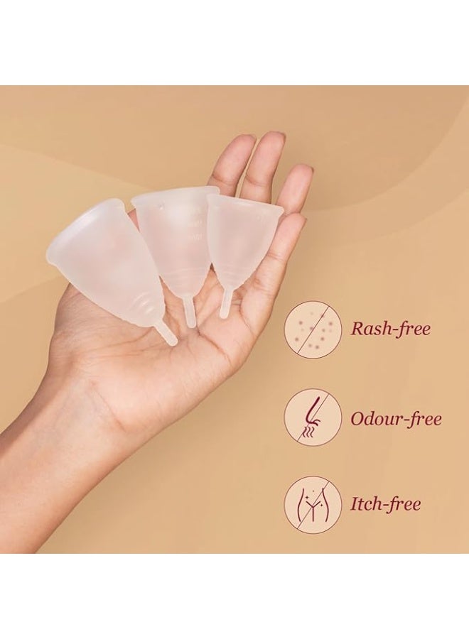 Carmesi Menstrual Cup for Women | Small Size - With Free Pouch | Rash-Free, Itch-Free, Odour-Free | 8-10 Hours of Leaks-Free Comfort | 100% Biocompatible Medical-Grade Silicone Cups - Image 4