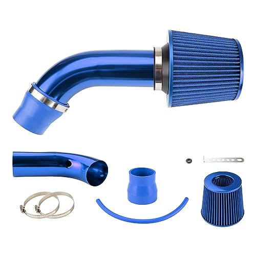 AUTOSITY 3" Universal Cold Air Intake Kit, Aluminum Car Air Intake Pipe Kit, Blue - Image 1