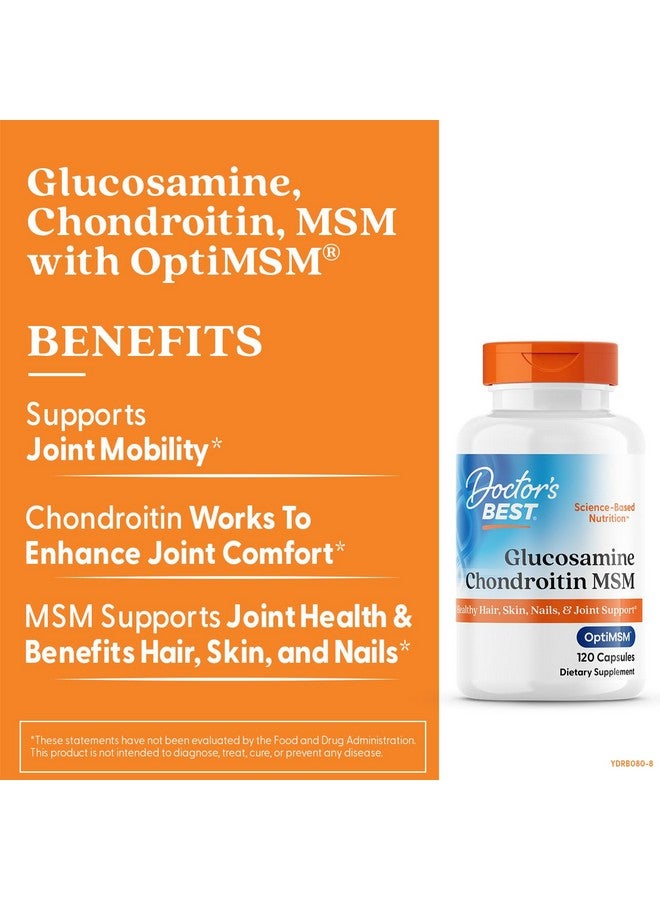 Doctor's Best Glucosamine Chondroitin Msm with OptiMSM Capsules, Supports Healthy Joint Structure, Function & Comfort, Non-GMO, Gluten Free, Soy Free, 120 Count (Pack of 1) - Image 2