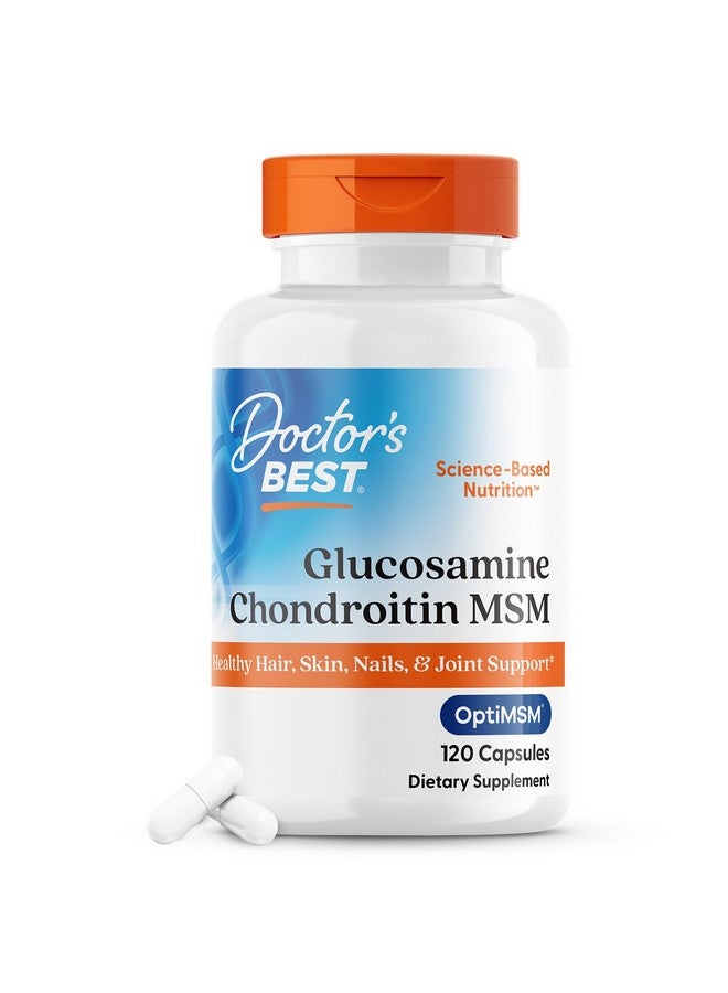 Doctor's Best Glucosamine Chondroitin Msm with OptiMSM Capsules, Supports Healthy Joint Structure, Function & Comfort, Non-GMO, Gluten Free, Soy Free, 120 Count (Pack of 1) - Image 1