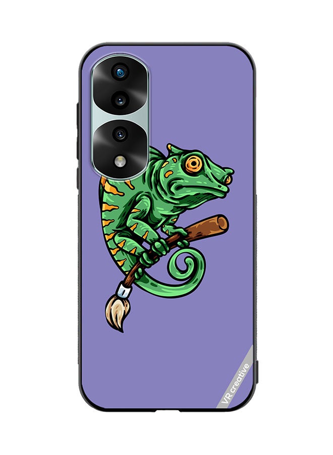 VR CREATIVE Protective Case Cover For Honor 70 Pro Chameleon On Broom Design Multicolour - Image 1
