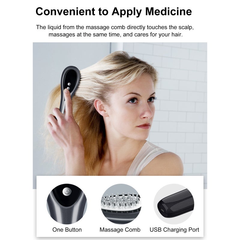 USB Hair Scalp Applicator Comb for Medicine Scalp Head Fluid Comb Essential Oil Hair Treatment Device Hair Scalp Massager Brush Growth for Head Brush - Image 5