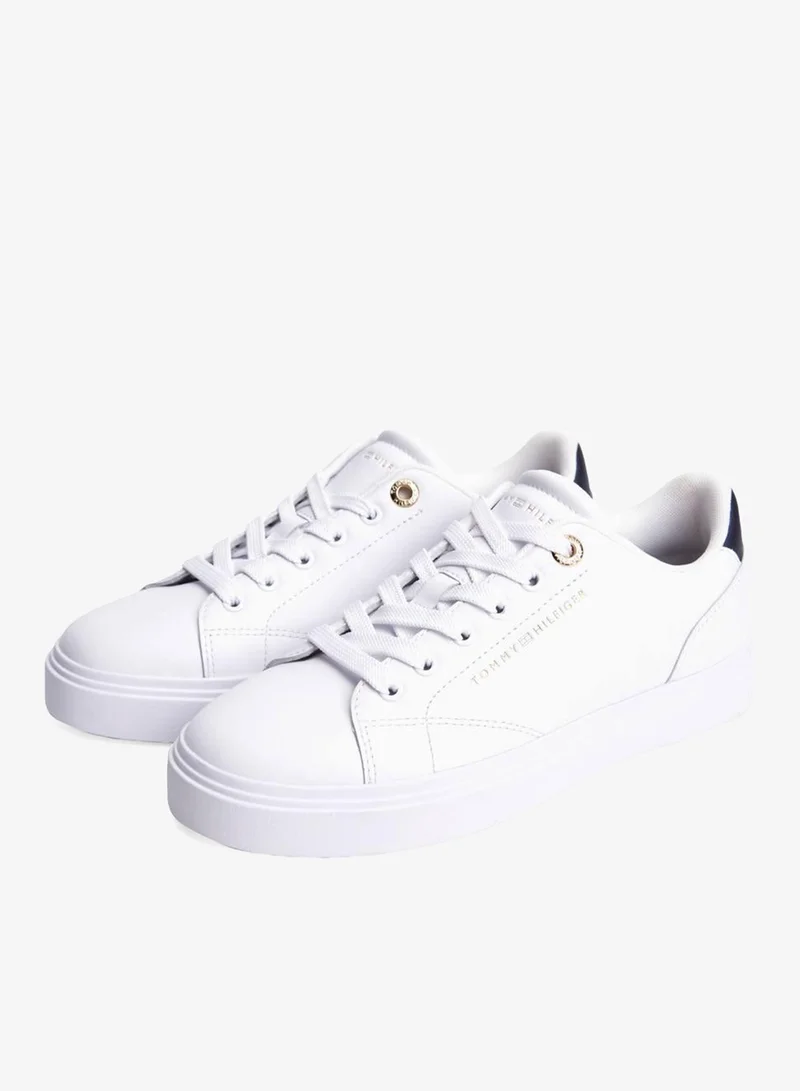 TOMMY HILFIGER Leather Metallic Logo Cupsole Trainers