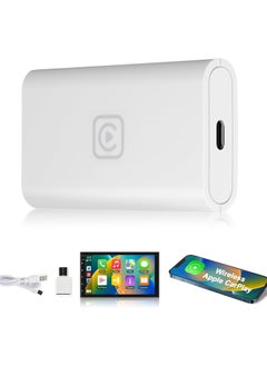 Wireless Carplay Adapter, for Factory Wired Carplay Apple Bluetooth Car Play Ai Box Dongle, for iPhone Plug & Play Original Car System Upgrade, Convert Wired App to Wireless Sync App Box USB/Type-C