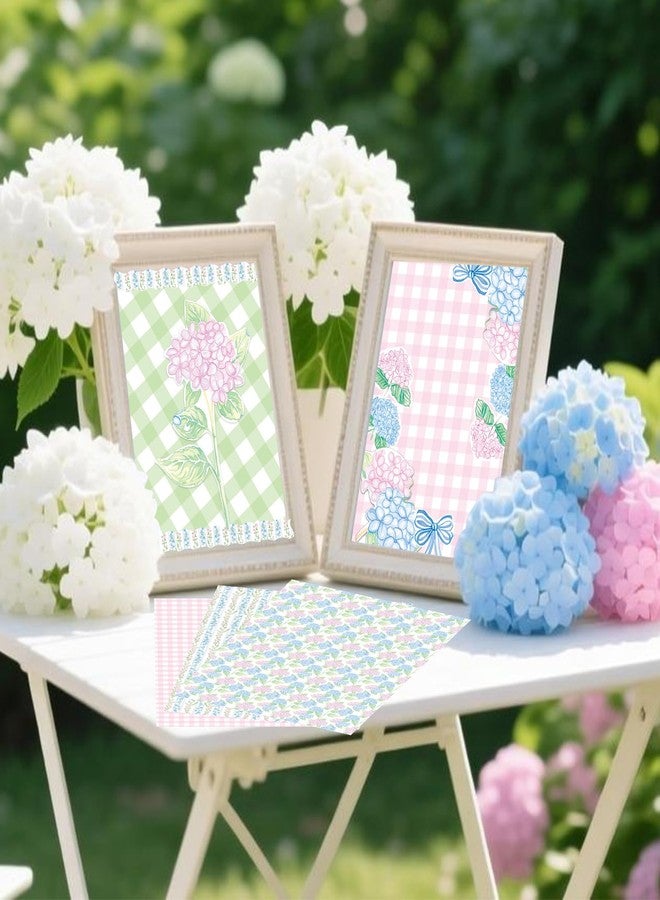 Fabllewavi 12 Sheets Watercolor Hydrangea Wrapping Paper - Not Roll - 19.7 x 27.6 Inch Pastel Floral Bow Patterns Gift Wrap Paper for Birthday Wedding Baby Shower Party Wrapping Supplies, 6 Styles - Image 4