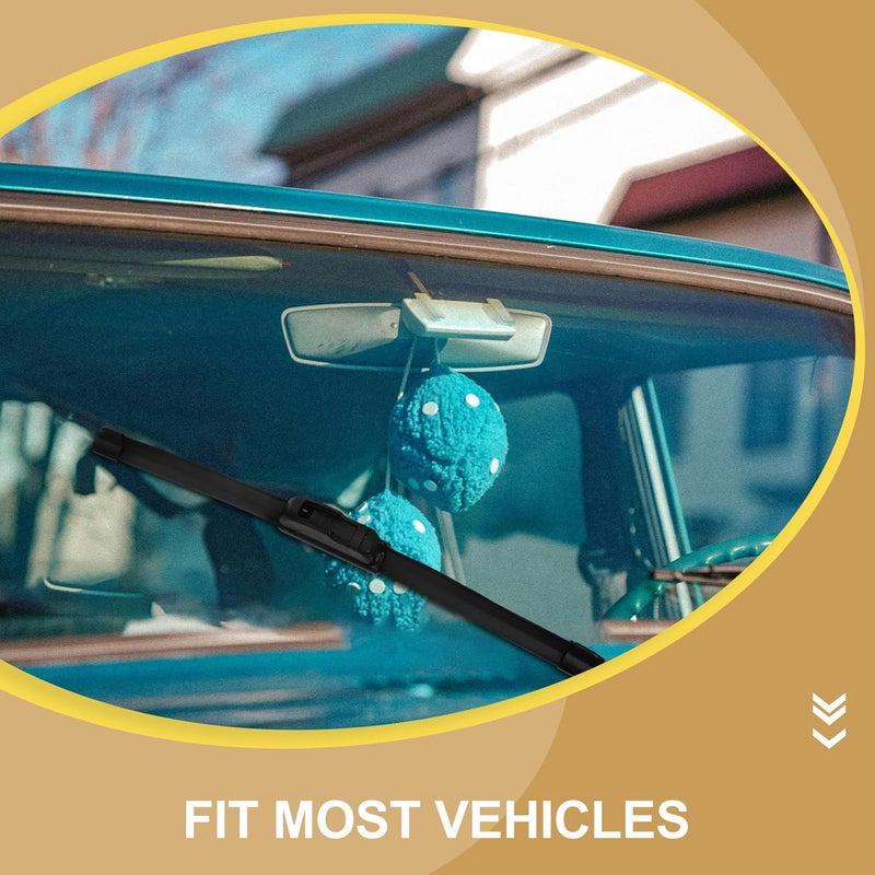 شفرة مساحات الرياح الصامتة من Yardwe مقاس 14 بوصة بدون إطار على شكل حرف U بديل شريط مساحات السيارات الهادئ للزجاج الأمامي للسيارة متين لجميع الفصول - Image 5