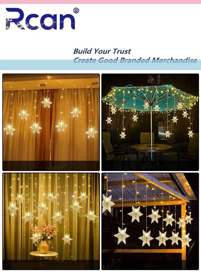 Rcan LED Snowflake String Lights 4M Memory Window Snowflake Lights with Remote Control Battery Operated Waterproof Lights Indoor Outdoor Decorations 8 Modes for Bedroom Party Patio Room Garden - Image 4