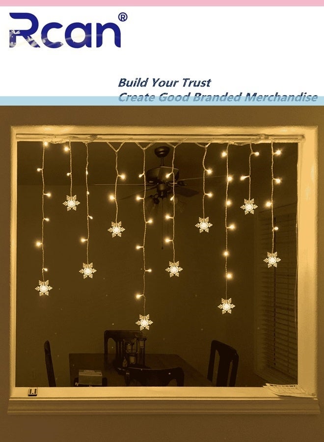 Rcan LED Snowflake String Lights 4M Memory Window Snowflake Lights with Remote Control Battery Operated Waterproof Lights Indoor Outdoor Decorations 8 Modes for Bedroom Party Patio Room Garden - Image 5
