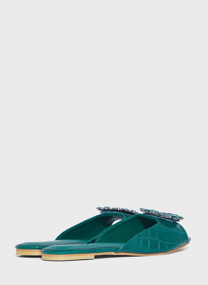 فايور Peep Toe Flat Sandals