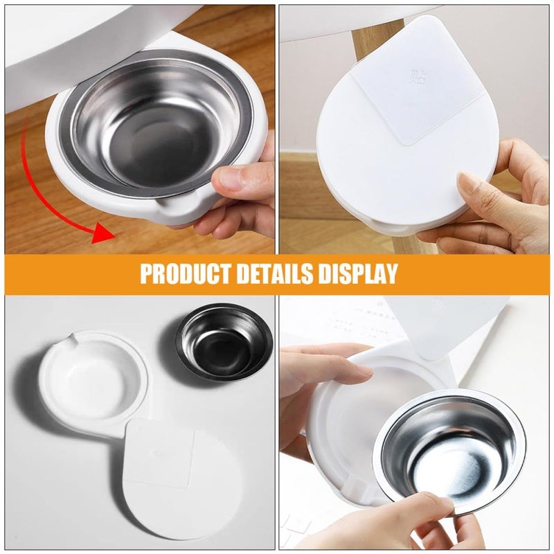 Rotatable Stainless Steel Ashtray With Hidden Under Desk Mount Detachable Lid Windproof Desktop For Home Office Outdoor - Image 4