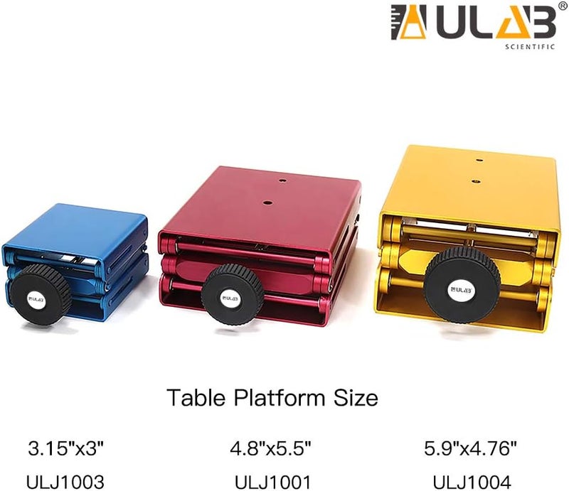 ULAB Lab Jack, Aluminium Lift Table, Jack Platform 3.15"x3" Max. Height up to 5.5", Heavy Duty, ULJ1003 - Image 2
