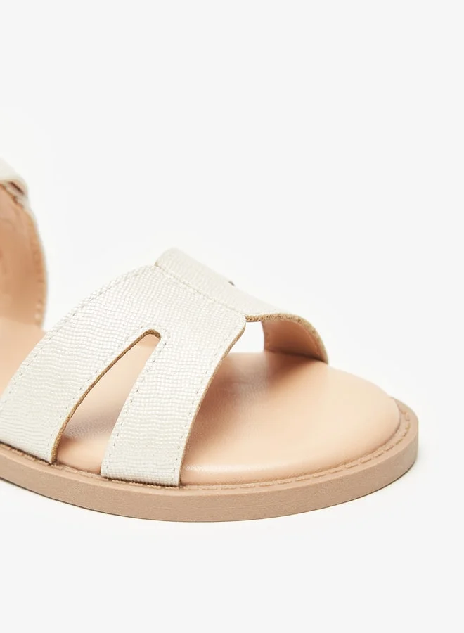 JUNIORS Girls Textured Sandals With Hook And Loop Closure