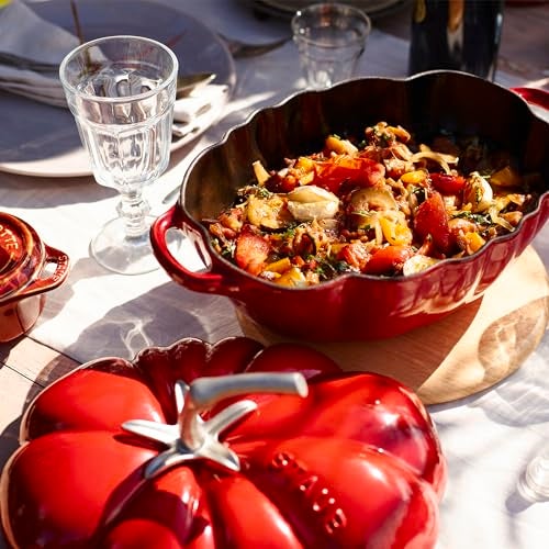STAUB Cast Iron 3-quart Tomato Cocotte, Dutch Oven, Made in France, Cherry - Image 4
