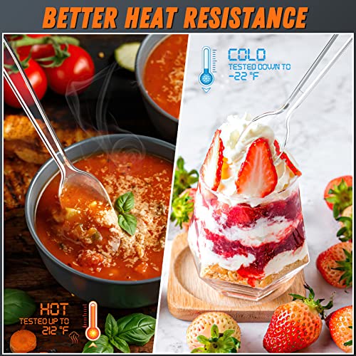 Dipoo 360pc 6.8" Clear Plastic Spoons Heavy Duty with Heat Resistant & BPA Free, Solid and Durable Plastic Cutlery, Premium Disposable Spoons for Party Supply - Image 3