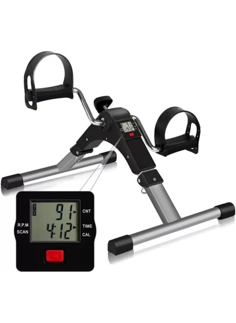 GENNEXT Mini Portable Folding Pedal Exerciser for Arms & Legs, LCD Display, Adjustable Resistance, Foldable Fitness Bike for Home, Seniors, Under Desk Workout - Image 1