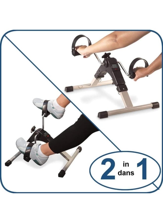 GENNEXT Mini Portable Folding Pedal Exerciser for Arms & Legs, LCD Display, Adjustable Resistance, Foldable Fitness Bike for Home, Seniors, Under Desk Workout - Image 5