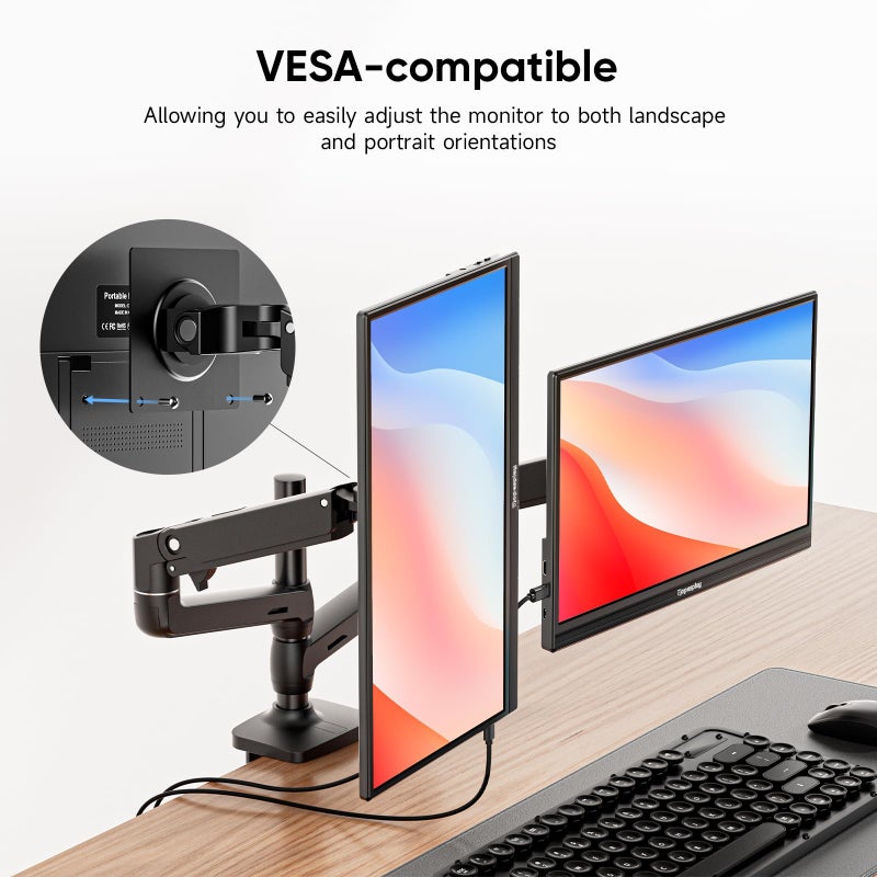 Dopesplay Portable Monitor 15.6'' FHD 1080P Laptop Monitors USB-C HDMI Travel Monitors for Laptop, Ultra-Slim IPS HDR Display w/Speakers, External Small Display for PC Phone Mac Xbox PS5/4 Switch - Image 5