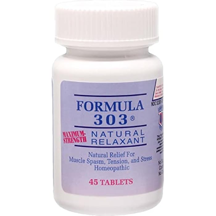 Dee Cee Laboratories Dee CEE Labs Formula 303 Maximum Strength Tablets, 45 Tablets; All-Natural containing Magnesium for Sore Muscles, Passion Flower, and Valerian Root - Image 1
