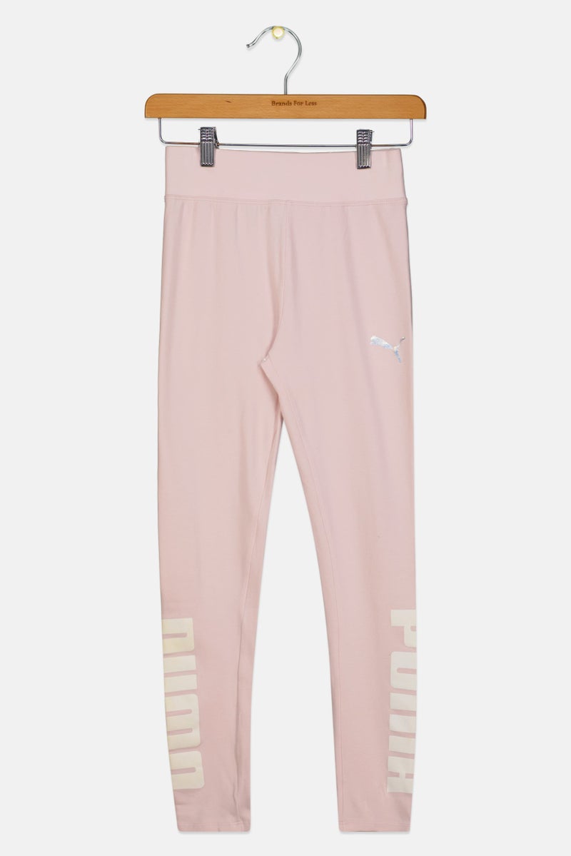 PUMA ملابس رياضية للبنات، ليجنغز تدريب بشعار العلامة التجارية، وردي - Image 1