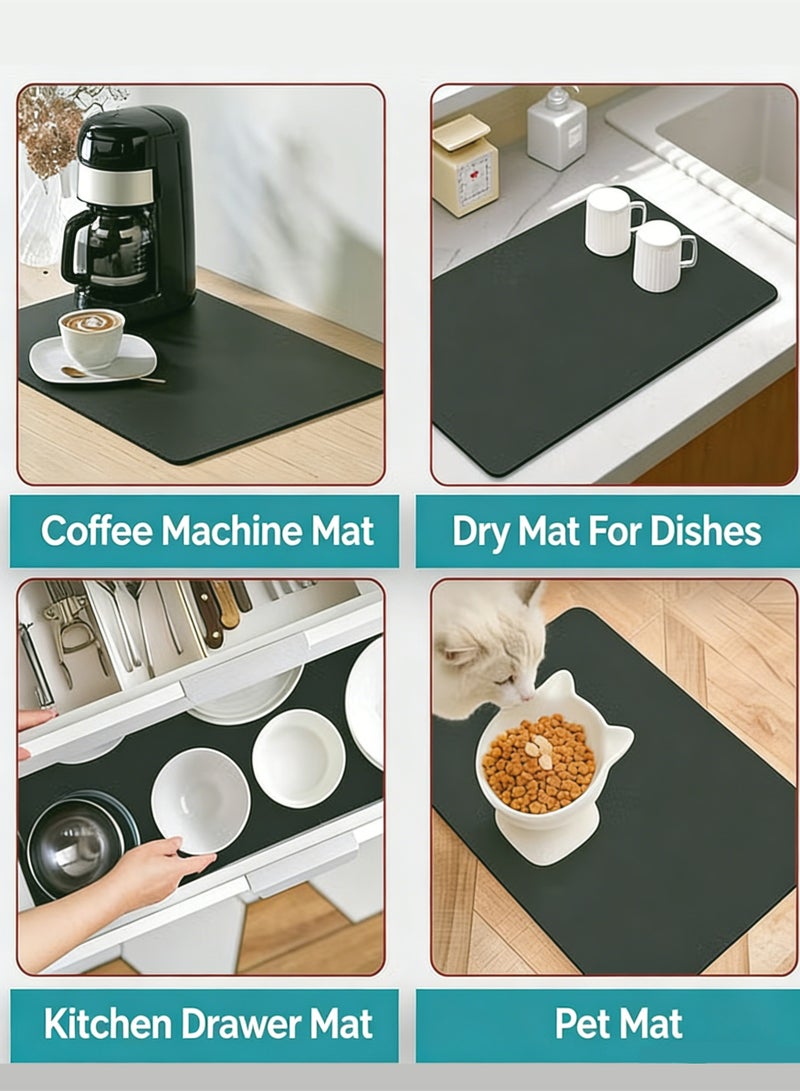 Haidue Kitchen Mat  Dish Drying Mat  Anti Slip Coffee Mat    High Absorbent Mat for Kitchen Counter  Kitchen Mats  Drying Mat Kitchen - Image 5