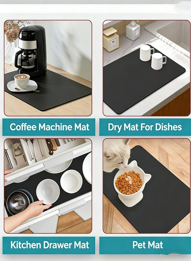Haidue Kitchen Mat  Dish Drying Mat  Anti Slip Coffee Mat    High Absorbent Mat for Kitchen Counter  Kitchen Mats  Drying Mat Kitchen - Image 4