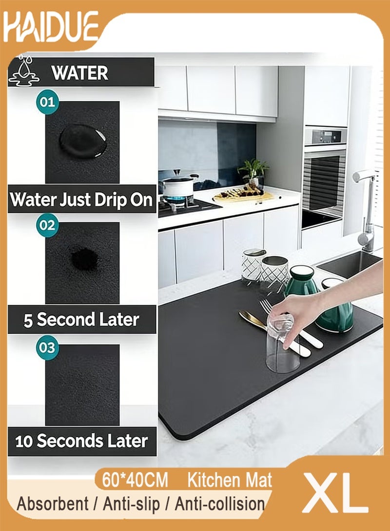Haidue Kitchen Mat  Dish Drying Mat  Anti Slip Coffee Mat    High Absorbent Mat for Kitchen Counter  Kitchen Mats  Drying Mat Kitchen - Image 1