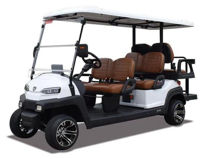 ZYCAR Z4C 6-Seater Electric Golf Cart (4+2) – 48V Lithium, 5kW Motor, White – 2025 Model - Image 1