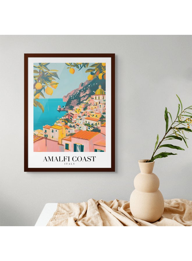 Art Decor Art Decor Framed Fine Art Portrait Print of Amalfi Coast Travel Italy Coastal Scenic Mediterranean Landscape European Poster Wall Décor for Home Living Room Bedroom Office Hotels  - Image 3