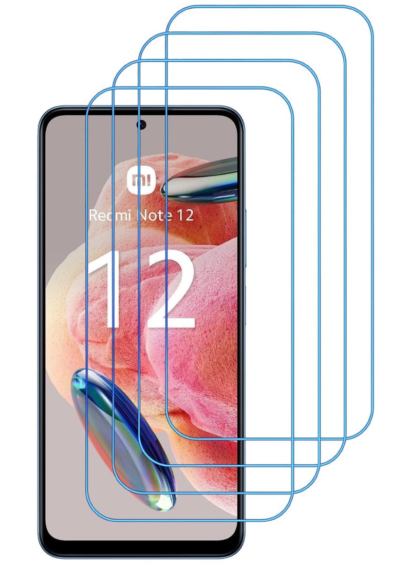 ACLIX 4 Pieces Antistatic ESD Dustproof Premium Quality High Definition Clear Tempered Glass Screen Protector Designed For Xiaomi Redmi Note 12 - Image 1