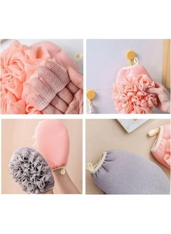 Generic Exfoliating Glove with Loofah Sponge, Double Sided Bath Sponge, Lufah Exfoliating Body Scrubber Bath Sponges for Shower, Exfoliating Gloves for Body Dead Skin Shower Sponge 1Pcs (Assorted Colors)  - Image 2