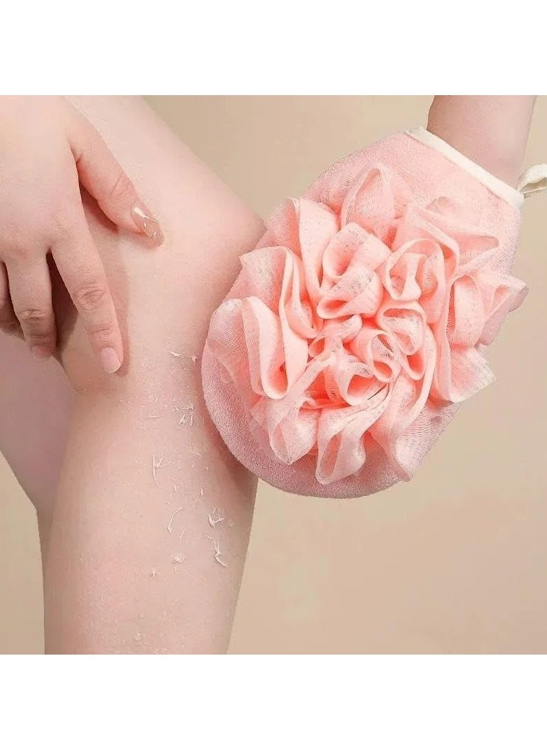 Generic - Exfoliating Glove with Loofah Sponge, Double Sided Bath Sponge, Lufah Exfoliating Body Scrubber Bath Sponges for Shower, Exfoliating Gloves for Body Dead Skin Shower Sponge 1Pcs (Assorted Colors) - Image 1