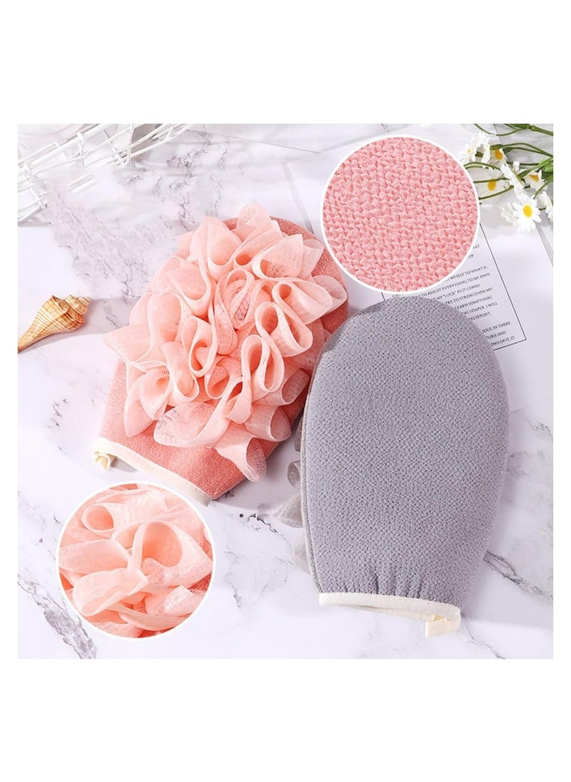 Generic - Exfoliating Glove with Loofah Sponge, Double Sided Bath Sponge, Lufah Exfoliating Body Scrubber Bath Sponges for Shower, Exfoliating Gloves for Body Dead Skin Shower Sponge 1Pcs (Assorted Colors) - Image 1