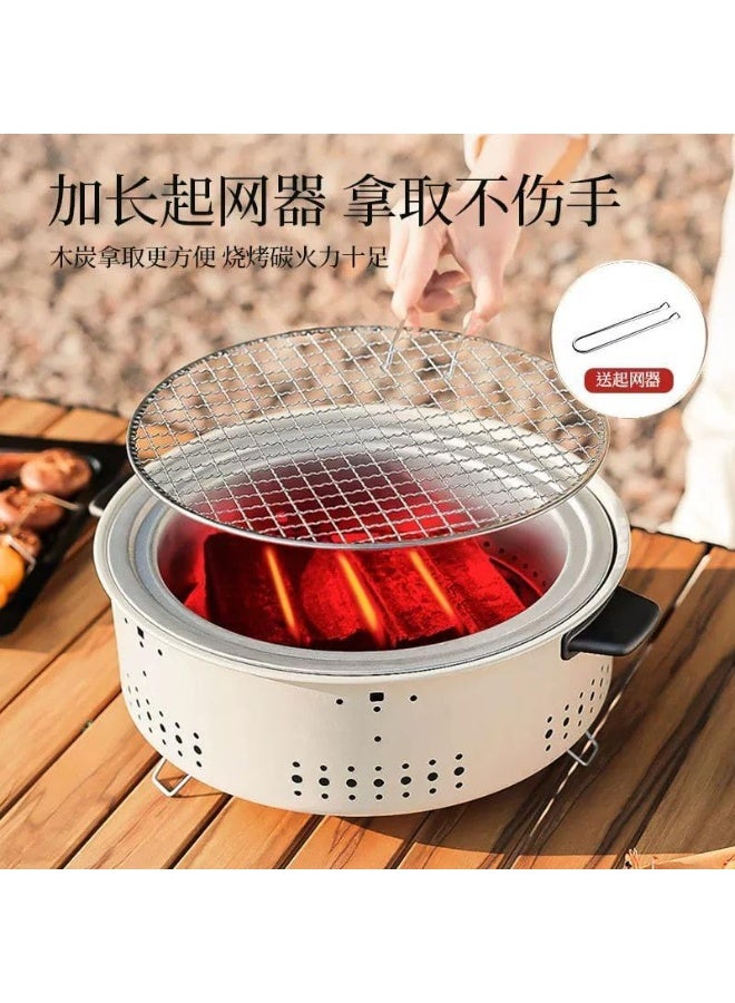 Mini Non-Stick Charcoal Grill | Portable grill with heat-resistant handle Table top grill for camping, trekking and gatherings - Image 5
