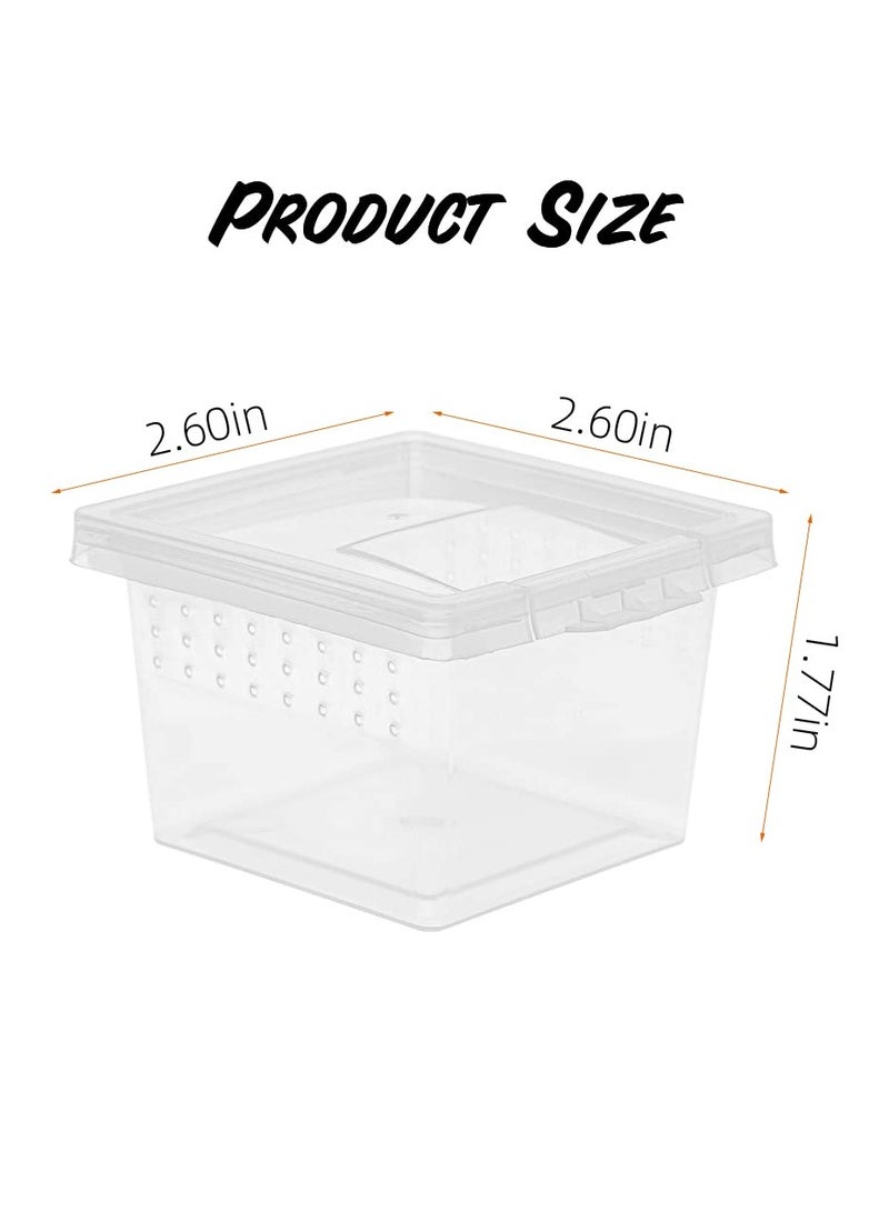 KASTWAVE 10 قطع صندوق تربية الزواحف علبة شفافة للتغذية - حاوية تفقيس صغيرة بغطاء لتفقيس الزواحف الصغيرة العنكبوت الشجري المانتس العقرب الدود الأسطواني صندوق تربية أكريليك - Image 2