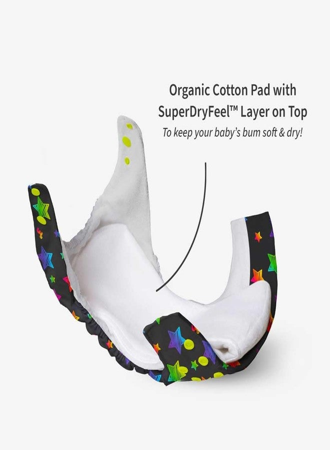 Superbottoms NEW UNO Freesize Cloth Diaper Set of 3| Cloth diaper for babies 3M to 3Y | Washable & Reusable cloth diaper | Comes with cloth diaper insert | 3 Diaper and 3 Organic cotton Soaker - Image 4