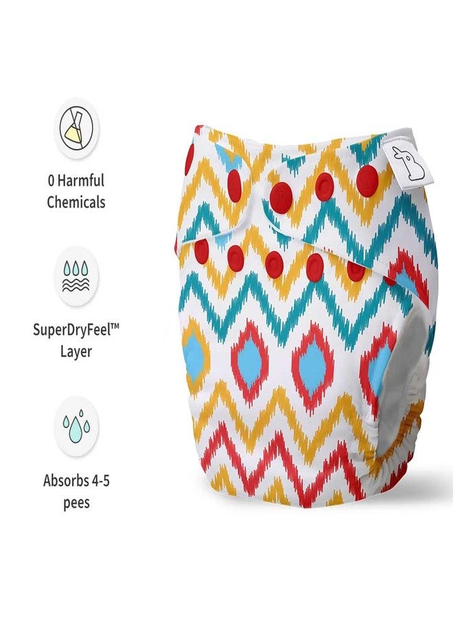 Superbottoms NEW UNO Freesize Cloth Diaper Set of 3| Cloth diaper for babies 3M to 3Y | Washable & Reusable cloth diaper | Comes with cloth diaper insert | 3 Diaper and 3 Organic cotton Soaker - Image 2